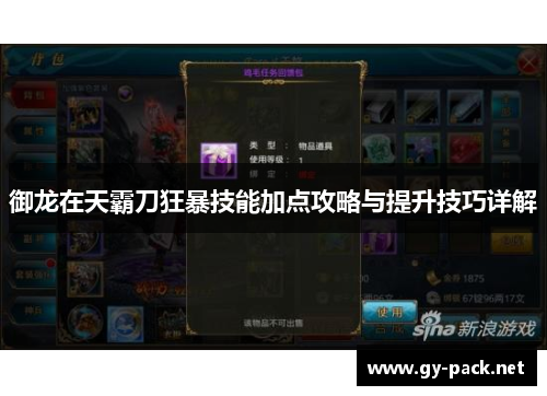 御龙在天霸刀狂暴技能加点攻略与提升技巧详解